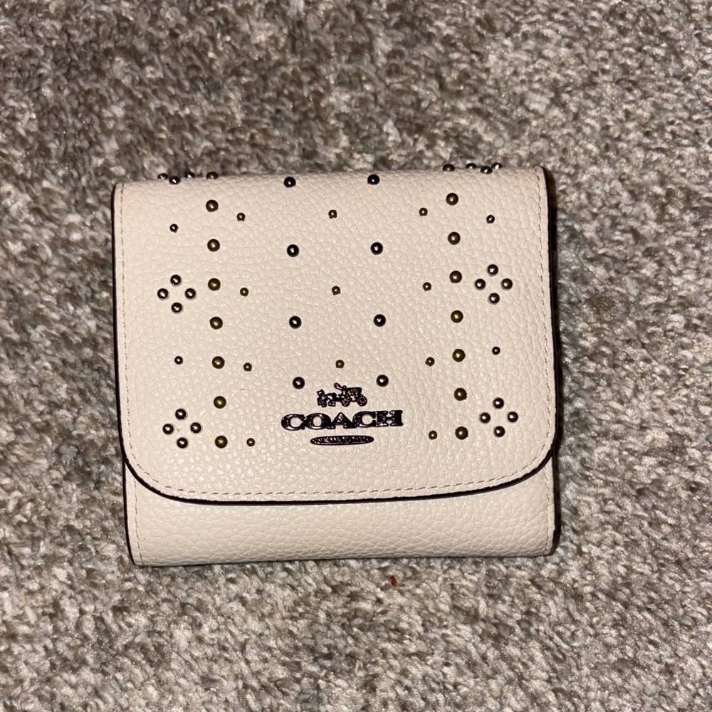 Coach Cream Studded Women's Wallet